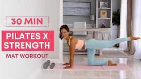 30 min Full Body Pilates Workout with Weights | No Squats/Lunges