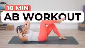 10 min Pilates Ab & Core Workout | All Levels At Home Ab Workout