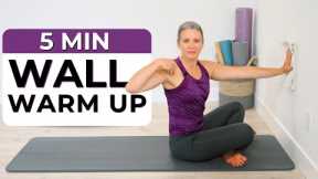 5 Min Pilates Wall Warm Up | All Levels Warm Up