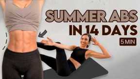 Summer Abs in 14 Days (deep core, lower abs and waist) | 5 min Home Workout with Lilly Sabri