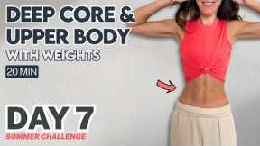 Day 7 | 20 Min Pilates Combo Strength For Sculpted Arms And Core | FREE Summer Challenge