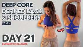 Day 21 | Lilly Sabri Arms & Abs Workout 20 Min (Upper Body & Core) | Free Summer Challenge