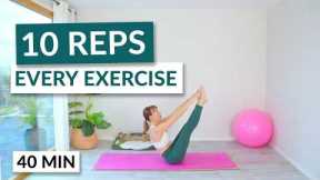 40 MIN FULL BODY WORKOUT | Intermediate Pilates Class