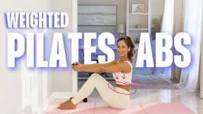 15 min weighted Pilates Abs workout | Tone + Strength