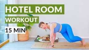 15 Minute Hotel Room Pilates Workout- Apartment & Small Space Friendly (No Equipment )